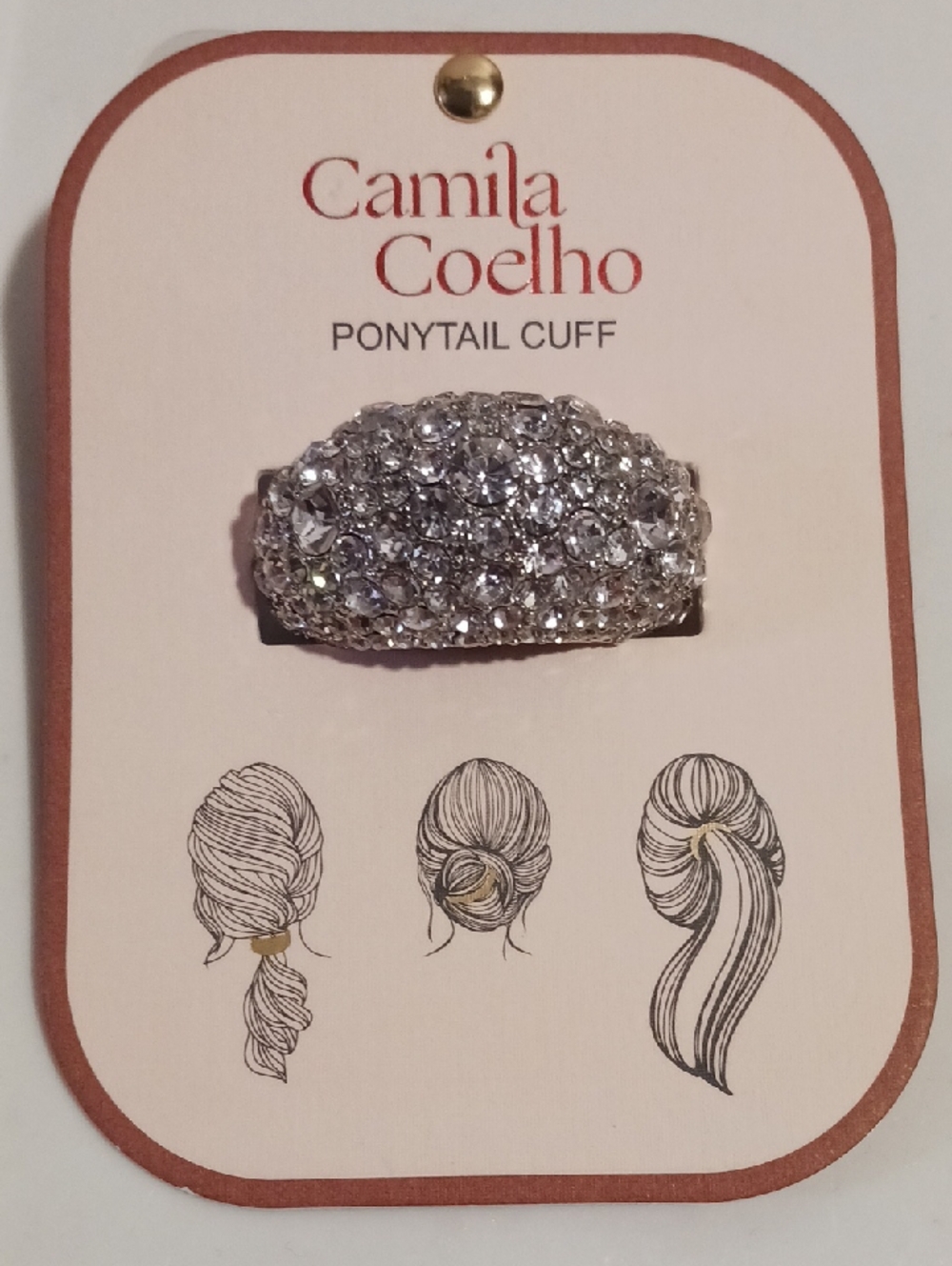 Elegant ⚜️ Camila Coelho Silver Crystal/Rheinstone Ponytail Cuff ⚜️